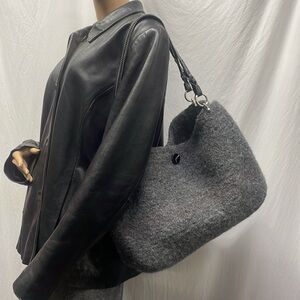 Knit Felted Handbag, Knit Handbag, Felted Handbag, Gray Handbag, Felted Wool Han